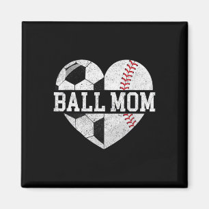 Mum Of Both Heart Soccer Bysebyll Sports Mum Mothe Magnet