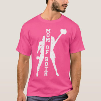 Mum Of Both Proud Football And Cheer Mum T-Shirt