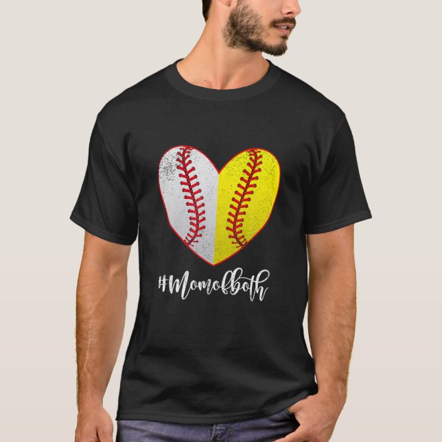 Mum Of Both Softball T-Shirt (Front)