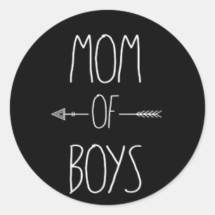Mum of Boys Motherhood Life, Boy Mum Classic Round Sticker