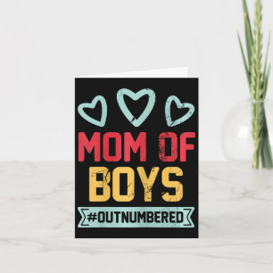 Mum Of Boys #outnumbered Mum Parents Funny Mothers Card