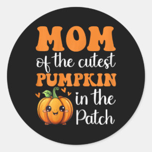 Mum Of Cutest Pumpkin In The Patch Halloween Thank Classic Round Sticker