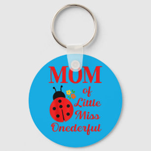 Mum Of Little Miss Onederful 1st Birthday Key Ring