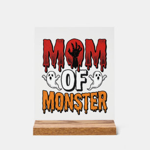 Mum of Monster Vintage Halloween Shirt Design_1 Acrylic Sign