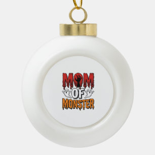 Mum of Monster Vintage Halloween Shirt Design_1 Ceramic Ball Christmas Ornament