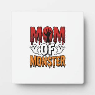 Mum of Monster Vintage Halloween Shirt Design_1 Plaque
