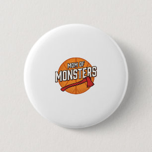 Mum of Monsters Vintage Basketball Mum Design_1 6 Cm Round Badge
