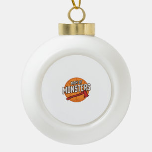 Mum of Monsters Vintage Basketball Mum Design_1 Ceramic Ball Christmas Ornament