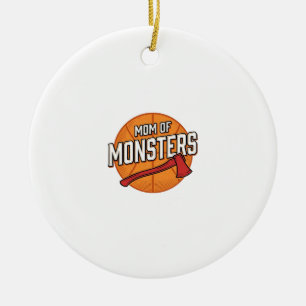 Mum of Monsters Vintage Basketball Mum Design_1 Ceramic Tree Decoration
