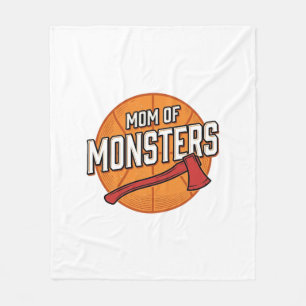 Mum of Monsters Vintage Basketball Mum Design_1 Fleece Blanket