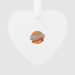Mum of Monsters Vintage Basketball Mum Design_1 Ornament