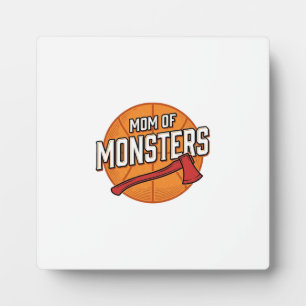 Mum of Monsters Vintage Basketball Mum Design_1 Plaque