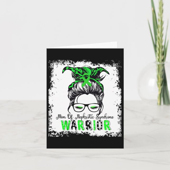Mum Of Nephrotic Syndrome Warrior Green Ribbon Mum Card (Front)