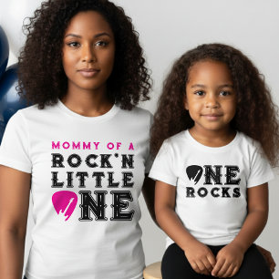 Mum of Rock'n Little One Guitar Pick 1st Birthday T-Shirt