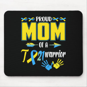 Mum Of T21 Warrior Down Syndrome Awareness Family Mouse Mat