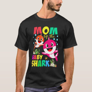 Mum Of The Baby Birthday Shark Mum Shark Christmas T-Shirt