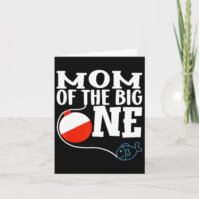 Mum Of The Big One Fishing Boy First Birthday Ofis Card (Front)