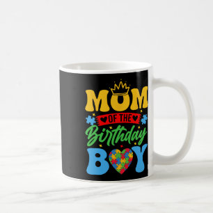 Mum Of The Birthday Boy Autism Love Heart Autism A Coffee Mug