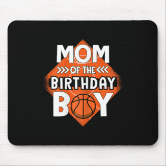 Mum Of The Birthday Boy Bysketbyll Mum Tee For Bir Mouse Mat