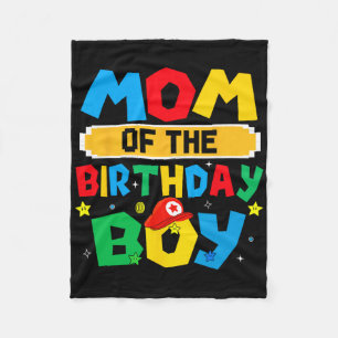 Mum Of The Birthday Boy Game Video Gaming Matching Fleece Blanket