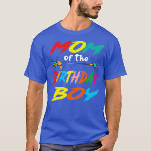 Mum of the Birthday Boy Glows Retro 80s Party Glow T-Shirt