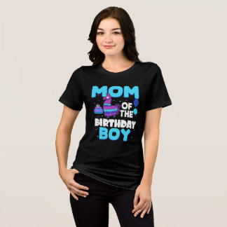 Mum Of The Birthday Boy Llama Mum And Dad Family  Tri-Blend Shirt