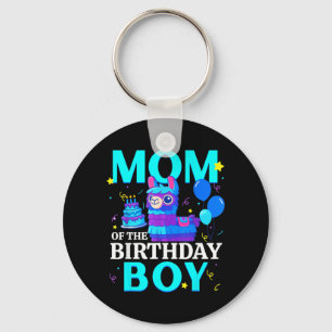 Mum of The Birthday Boy Llama Pinata Family Party Key Ring
