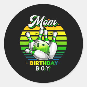 Mum Of The Birthday Boy Matching Family Bowling Bi Classic Round Sticker