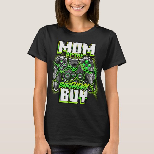 Mum of the Birthday Boy Matching Family Video Game T-Shirt (Front)