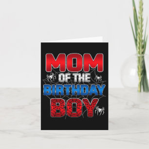 Mum Of The Birthday Boy Matching Spider Family Par Card