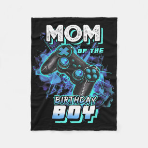 Mum Of The Birthday Boy Matching Video Game Birthd Fleece Blanket