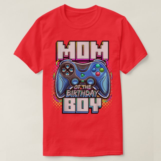 Mum of the Birthday Boy Matching Video Game Birthd T-Shirt (Design Front)