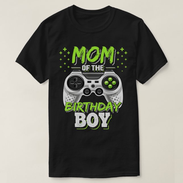 Mum of the Birthday Boy Matching Video Gamer Birth T-Shirt (Design Front)