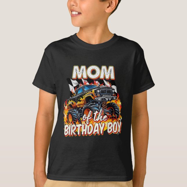 Mum Of The Birthday Boy Monster Truck Birthday Nov T-Shirt (Front)
