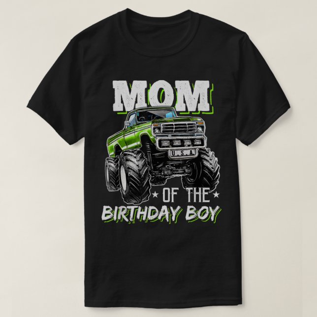 Mum of the Birthday Boy Monster Truck Birthday Nov T-Shirt (Design Front)