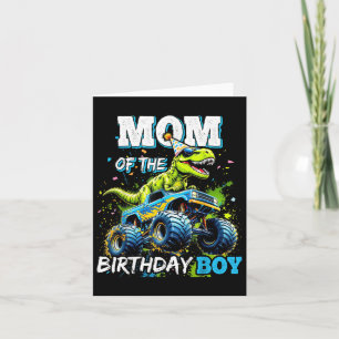 Mum Of The Birthday Boy Monster Truck Dinosaur Par Card