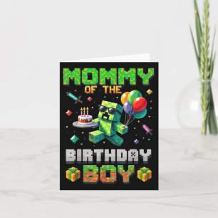 Mum Of The Birthday Boy Party Video Gamer Pixel Nu Card