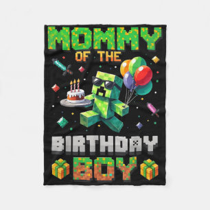 Mum Of The Birthday Boy Party Video Gamer Pixel Nu Fleece Blanket