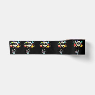 Mum of The Birthday Boy Space Astronaut 1st Birthd Satin Ribbon
