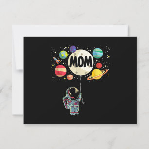 Mum of The Birthday Boy Space Astronaut 1st Birthd Thank You Card