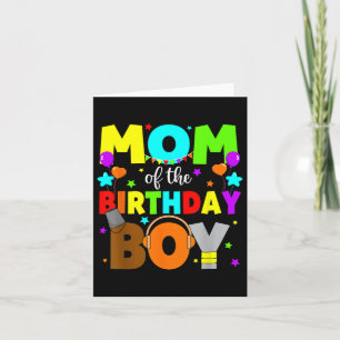Mum Of The Birthday Boy Sprunky Colourful Party Fo Card