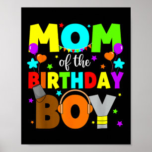 Mum Of The Birthday Boy Sprunky Colourful Party Fo Poster