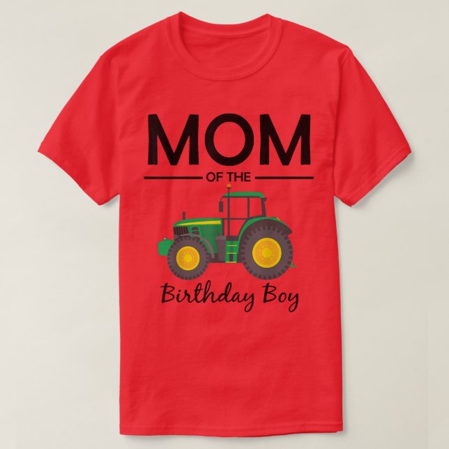 Mum Of The Birthday Boy Tractor Farm Party family  T-Shirt (Design Front)