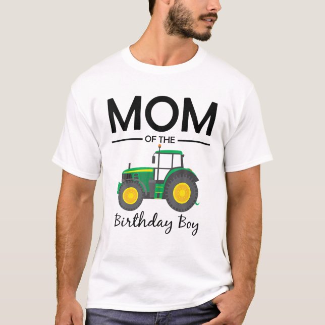 Mum Of The Birthday Boy Tractor Farm Party Family T-Shirt (Front)