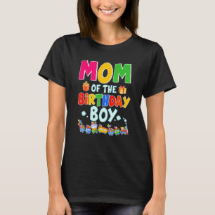Mum Of The Birthday Boy Train Bday Decorations Rai T-Shirt