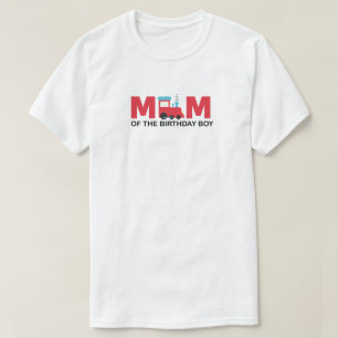Mum of the birthday boy Train Birthday T-Shirt