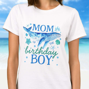 Mum of The Birthday Boy Under the Sea Watercolor T-Shirt