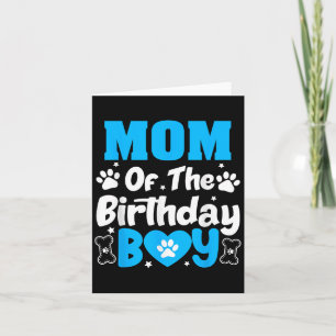 Mum Of The Birthday Dog Paw Family Matching Party  Card