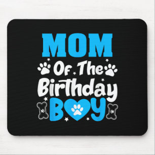 Mum Of The Birthday Dog Paw Family Matching Party Mouse Mat