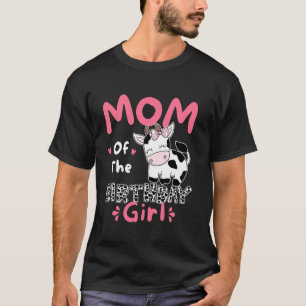 Mum Of The Birthday Farm Cow Family Matching Girls T-Shirt